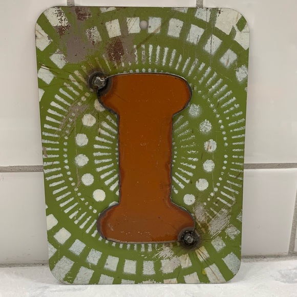 Handmade Recycled Metal Letter I Sign - Picture 2 of 4